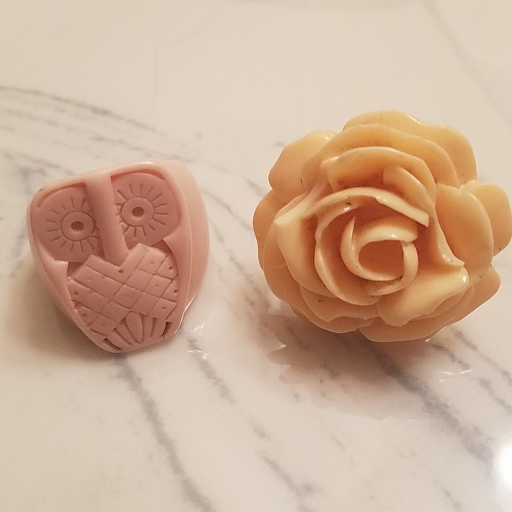 BOGO Pink Owl Ring & Yellow Rose Ring